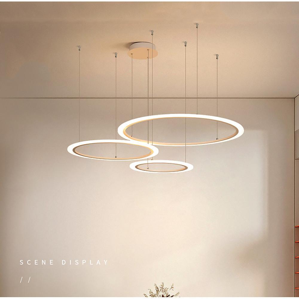 Artistic Circles LED Chandelier — Metal and Acrylic, 31" Diameter, Dimmable, Adjustable Cord