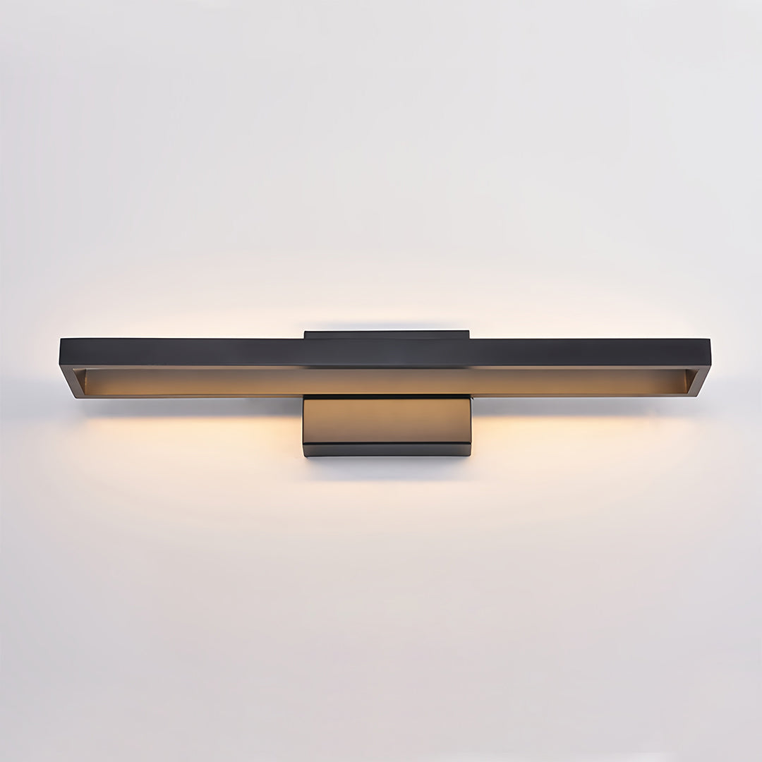 Modern Vanity Light Bar — Black Aluminum and Iron, 12W LED, 3000K, Hardwired