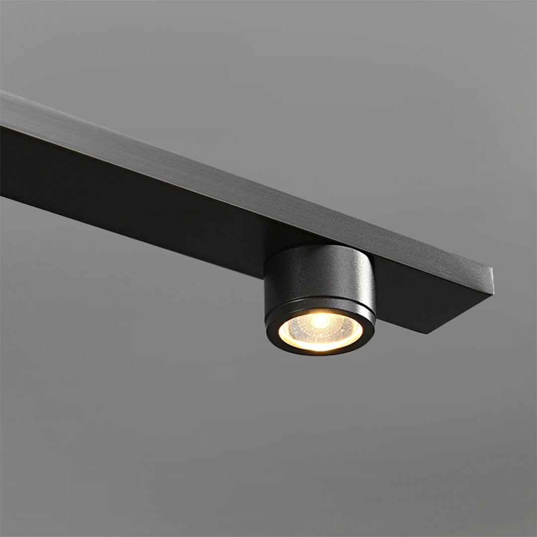 Minimalist Black LED Vanity Light Bar — Copper-Aluminum, Glass Mirror Surface, 3000K, 9W–15W, 40cm–70cm
