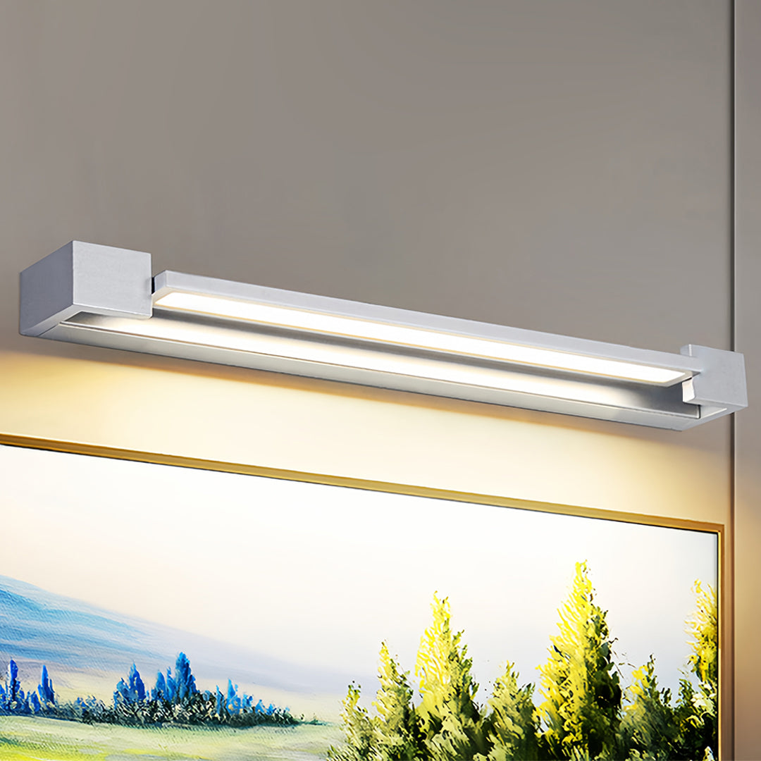 Modern Chrome Bathroom Vanity Light Bar — Aluminum & Iron, 20W LED, 360° Rotatable, 4000K Neutral