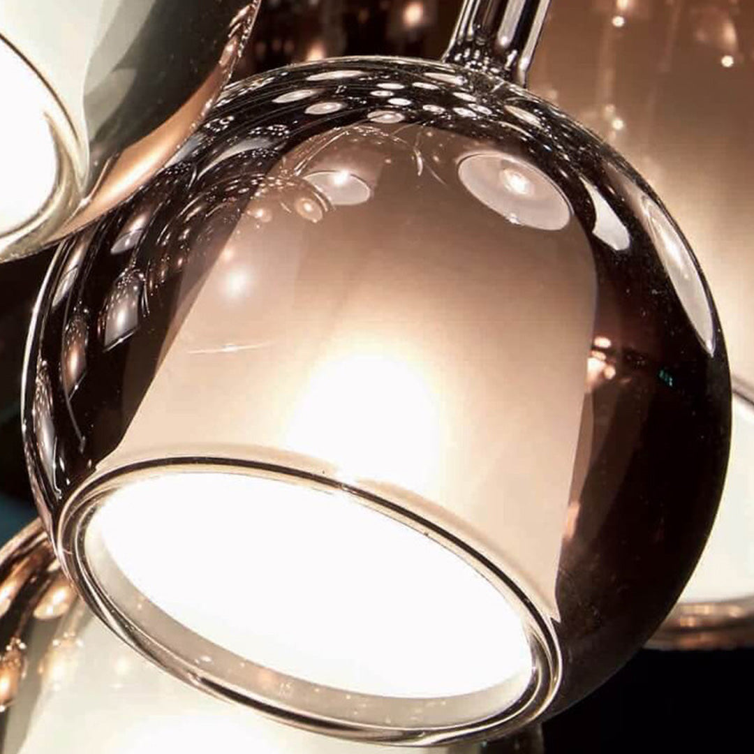 Hand-Blown Glass Ball Mini Pendant — Electroplated Iron, G9, 3000K Warm, 3 Sizes