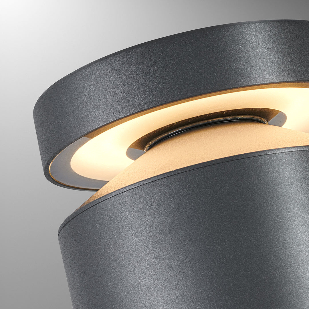 Modern Minimalist Outdoor Bollard Light — Sand-Gray Aluminum, 12W LED, 3000K, IP65, 23.6" Height