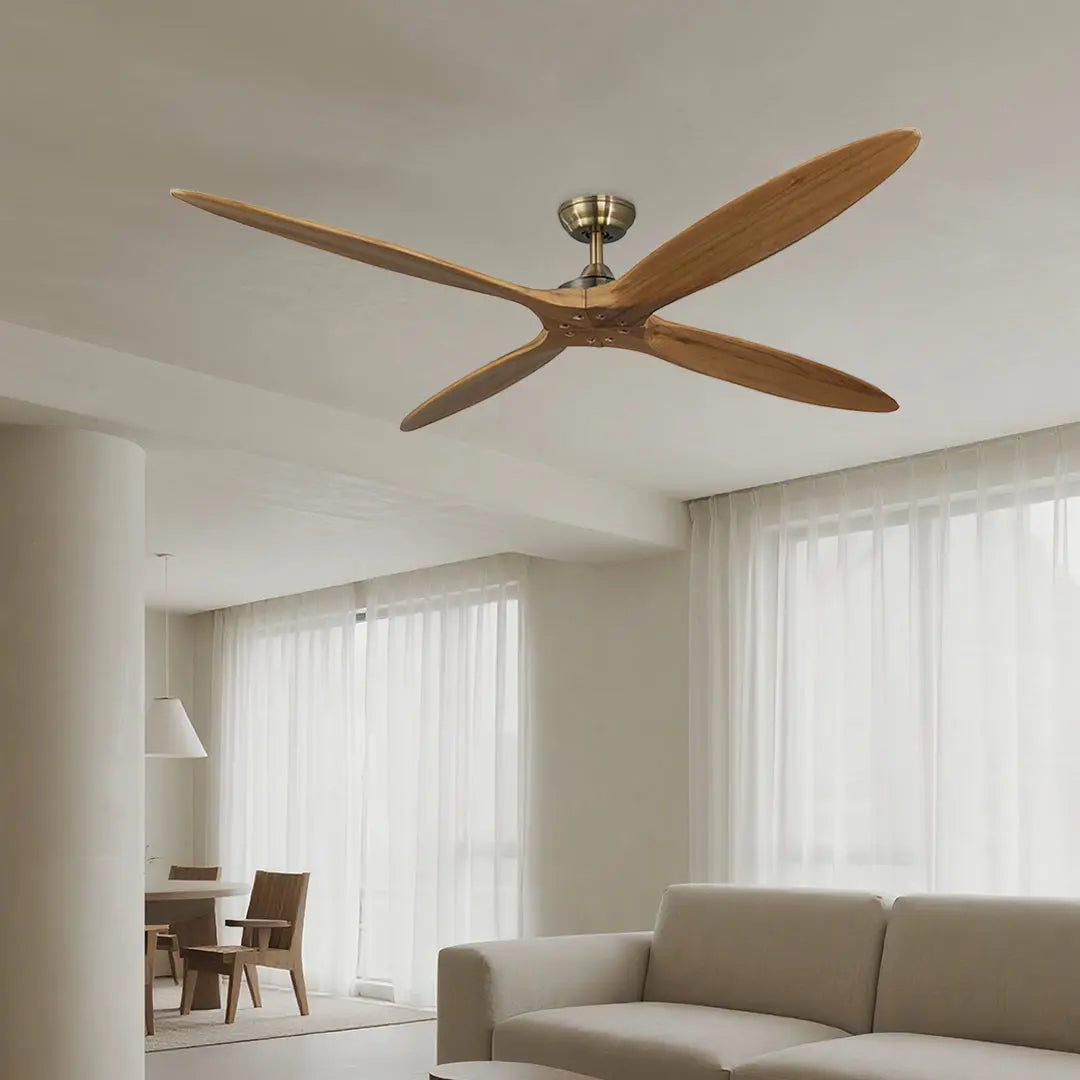 Modern Large Wood Propeller Ceiling Fan with Remote Control Luxe