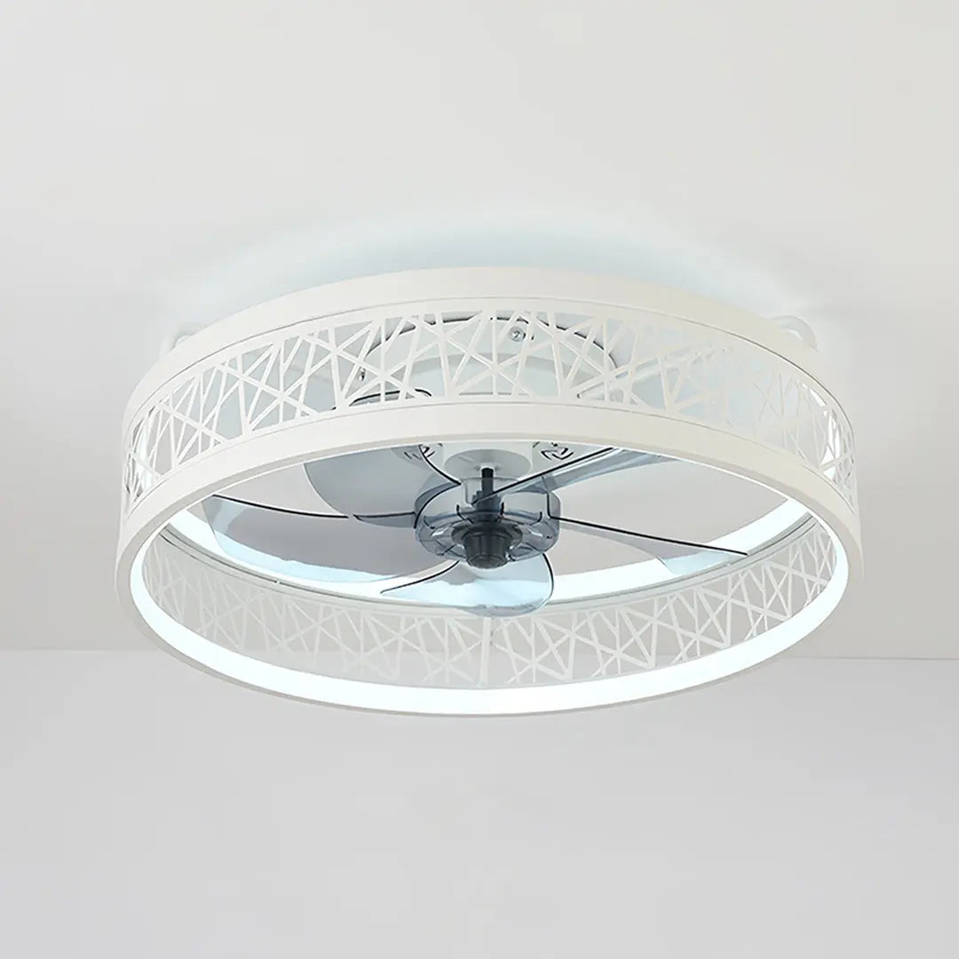 Ultra-Thin Nordic Round Ceiling Fan with Integrated Light Luxe