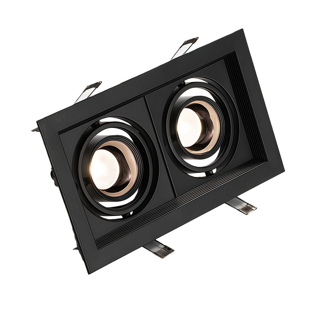 Anti-Glare LED Recessed Spotlight — Aluminum, Ra98 CRI, 24° Beam, 3000K / 4000K / 6000K, Single / Double / Triple-Head