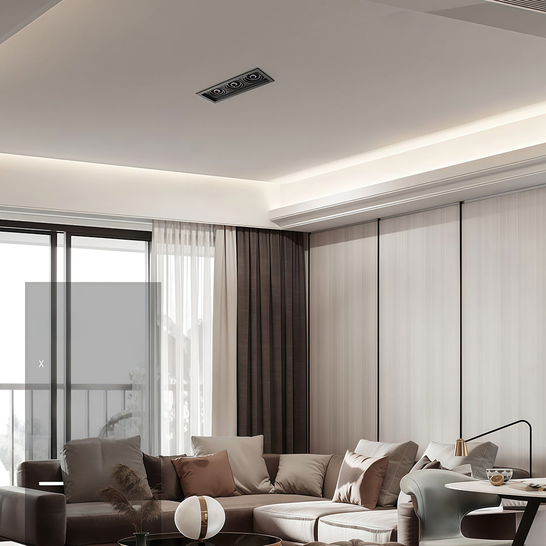 Anti-Glare LED Recessed Spotlight — Aluminum, Ra98 CRI, 24° Beam, 3000K / 4000K / 6000K, Single / Double / Triple-Head