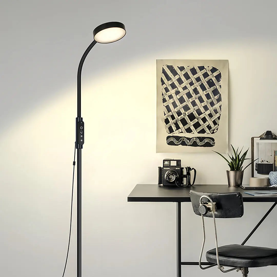 Minimalist LED Floor Lamp - Eye-Caring Standing Task Light for Reading Luxe