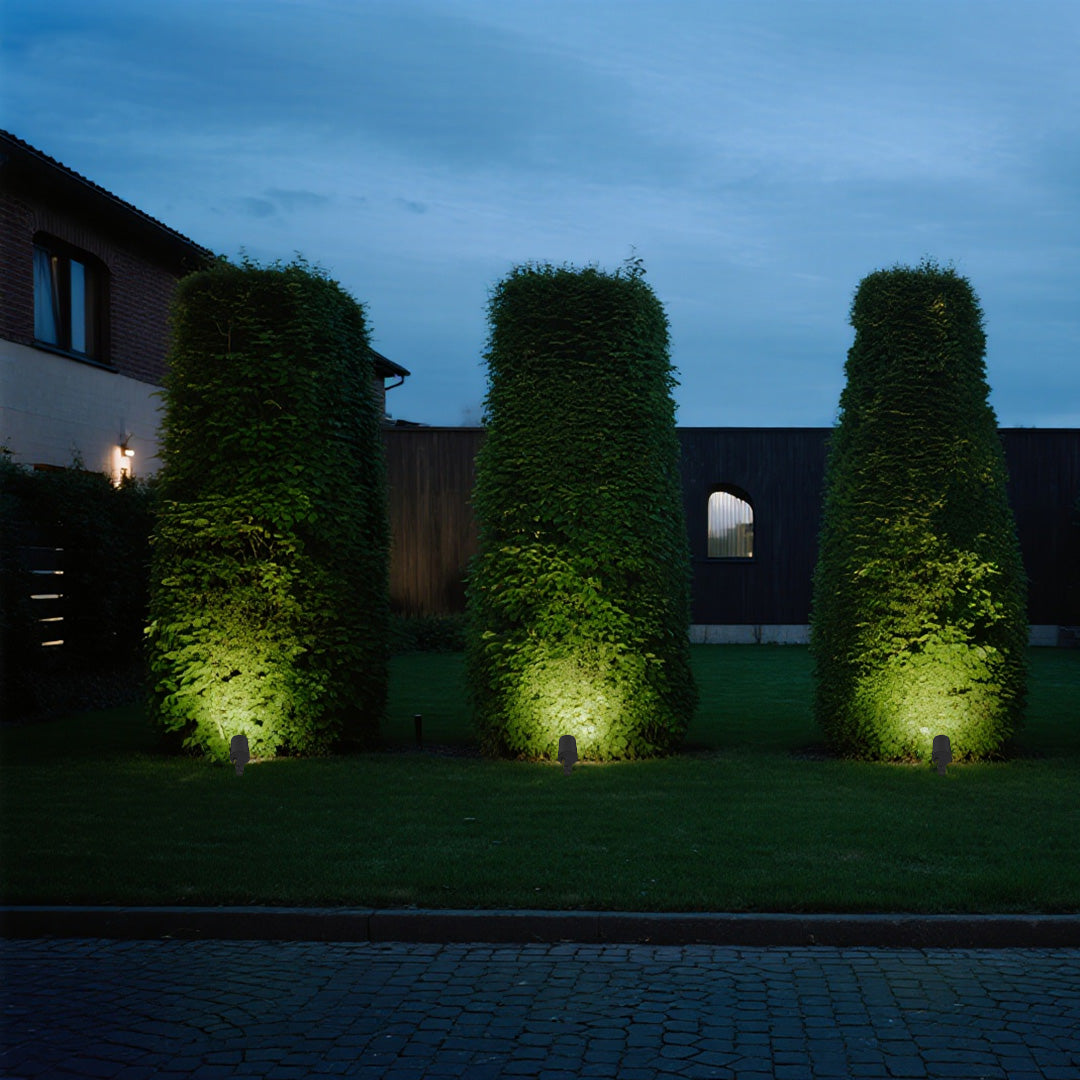 Round Outdoor LED Landscape Spotlight — Die-Cast Aluminum, IP65, DC24V, 3000K, 6W / 12W / 18W / 24W