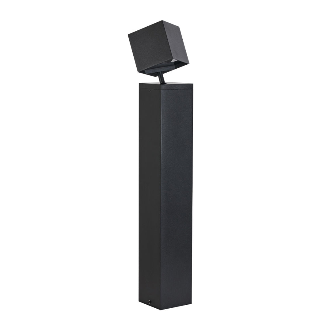 Minimalist LED Bollard Path Light — Sand-Black Aluminum, Glass Shade, 3000K, IP65, 7W / 10W