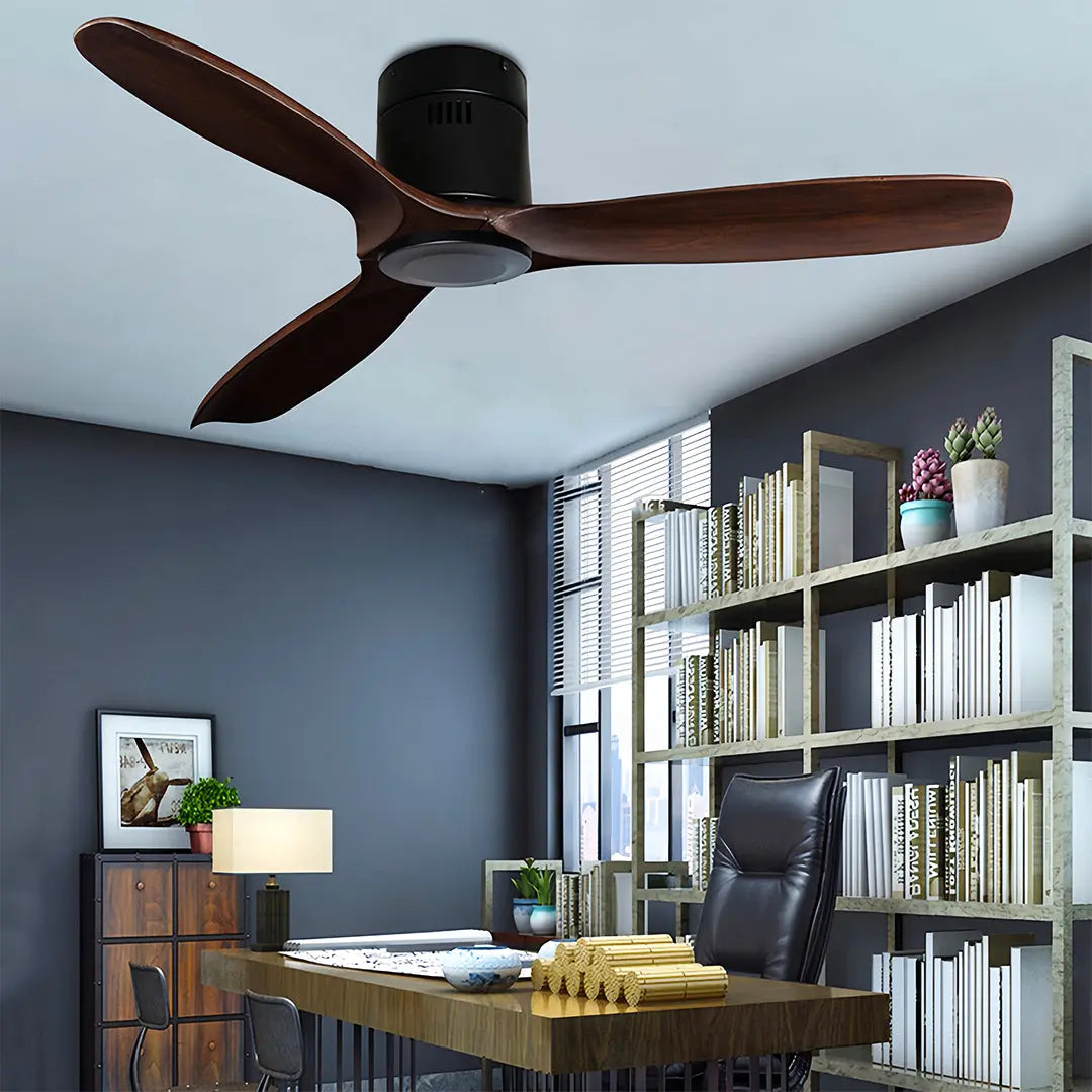Modern 3-Blade Wood Ceiling Fans with Light - Fandelier Style Luxe
