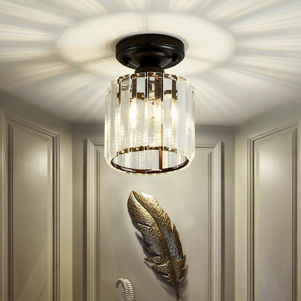 Modern Semi Flush Mount Ceiling Lights with Crystal Foyer Design