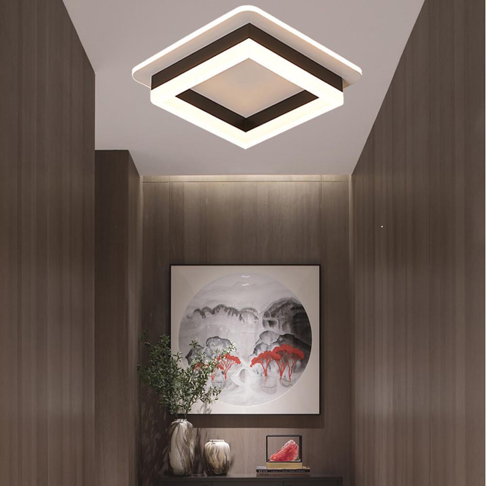 Square Flush-Mount Ceiling Light — Metal and Acrylic, 2-Light LED, 3000–6000K, 10"