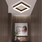 Square Flush-Mount Ceiling Light — Metal and Acrylic, 2-Light LED, 3000–6000K, 10"