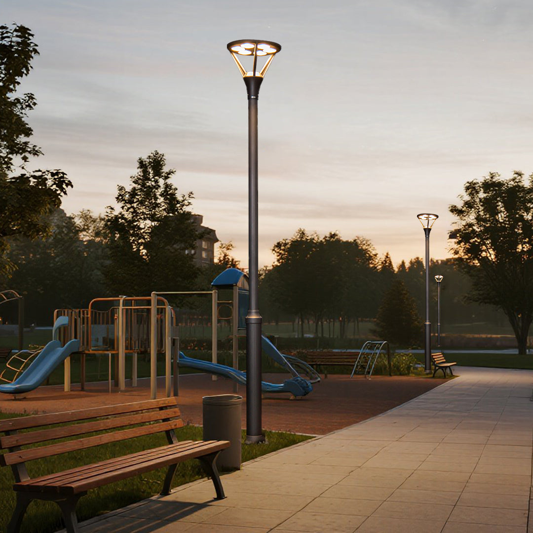 Modern Minimalist LED Outdoor Lamp Post — Die-Cast Aluminum, 48W OSRAM, 3000K, IP65, 10-Foot