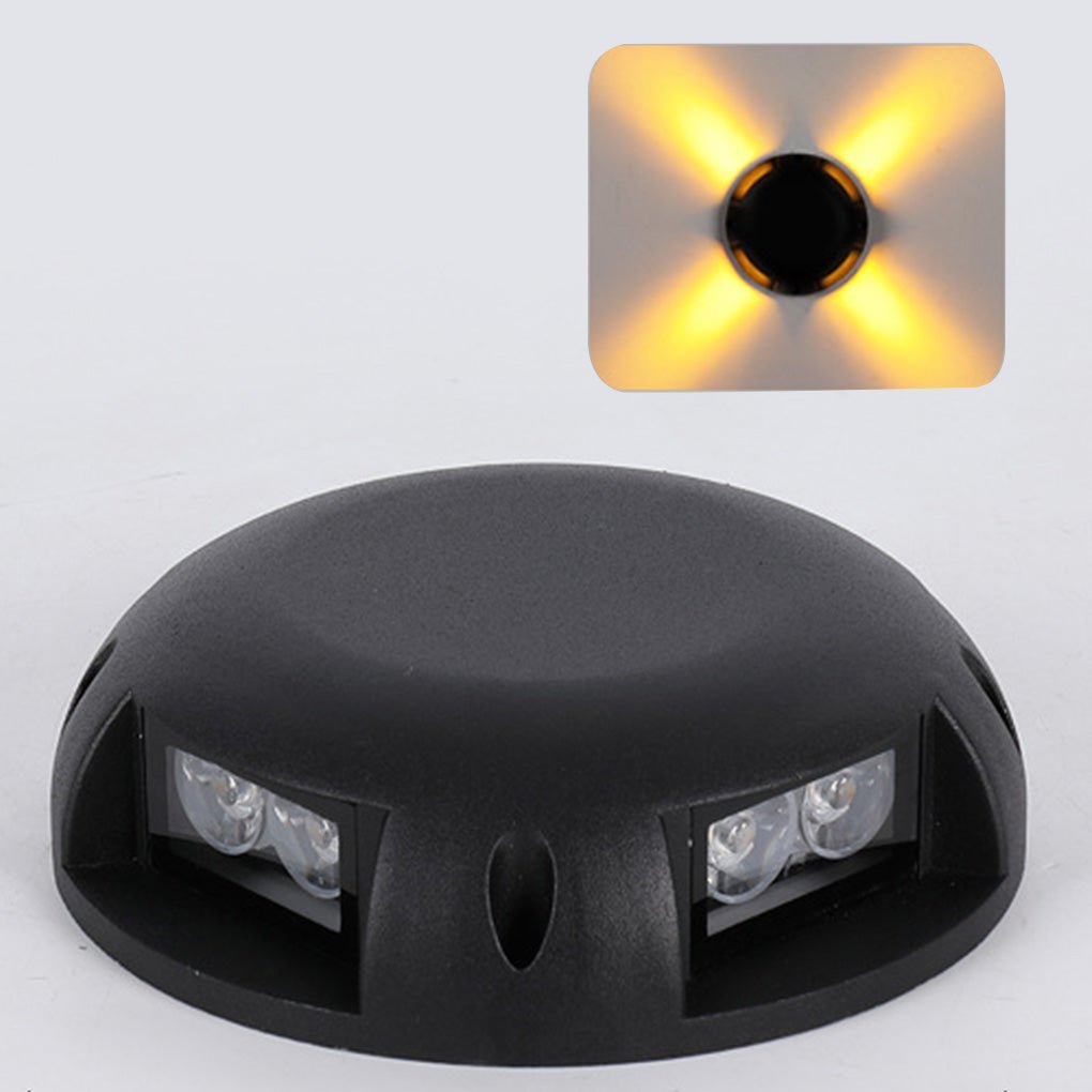 Round LED Surface-Mounted Step Light — Die-Cast Aluminum, Dual-Beam, IP65 Weatherproof, 2–8W