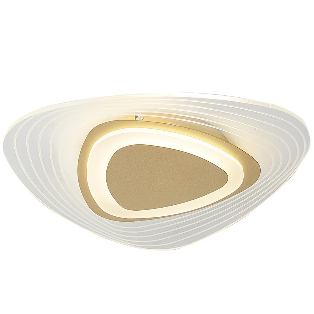 Geometric Semi-Flush Mount Ceiling Light — Metal and Acrylic, Gold Finish, Integrated LED, 20" or 24"
