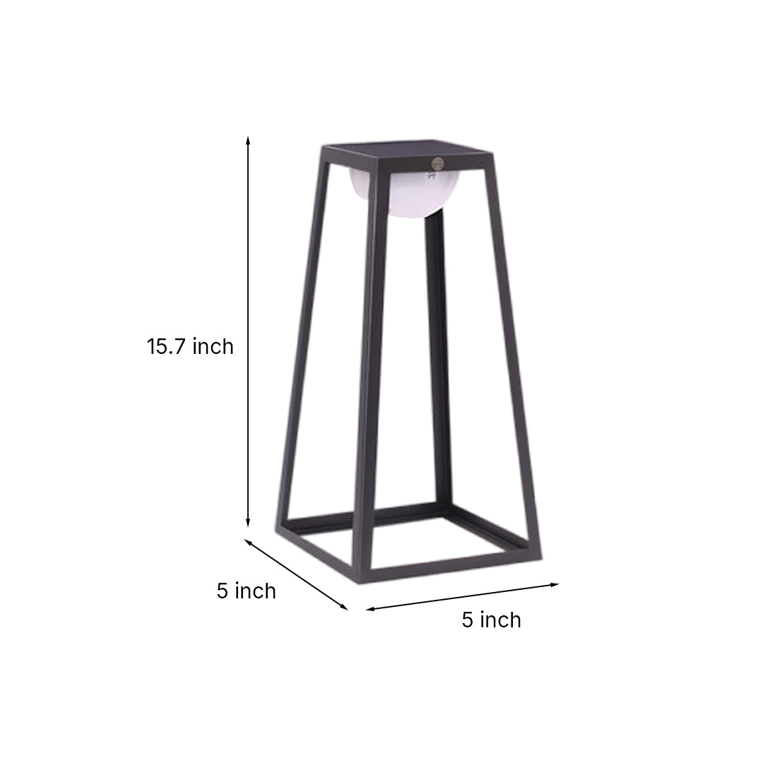 Minimalist Metal Frame Outdoor Floor Lantern — Stainless Steel & Acrylic, Solar / Hardwired, 3000K LED, IP65, 5W