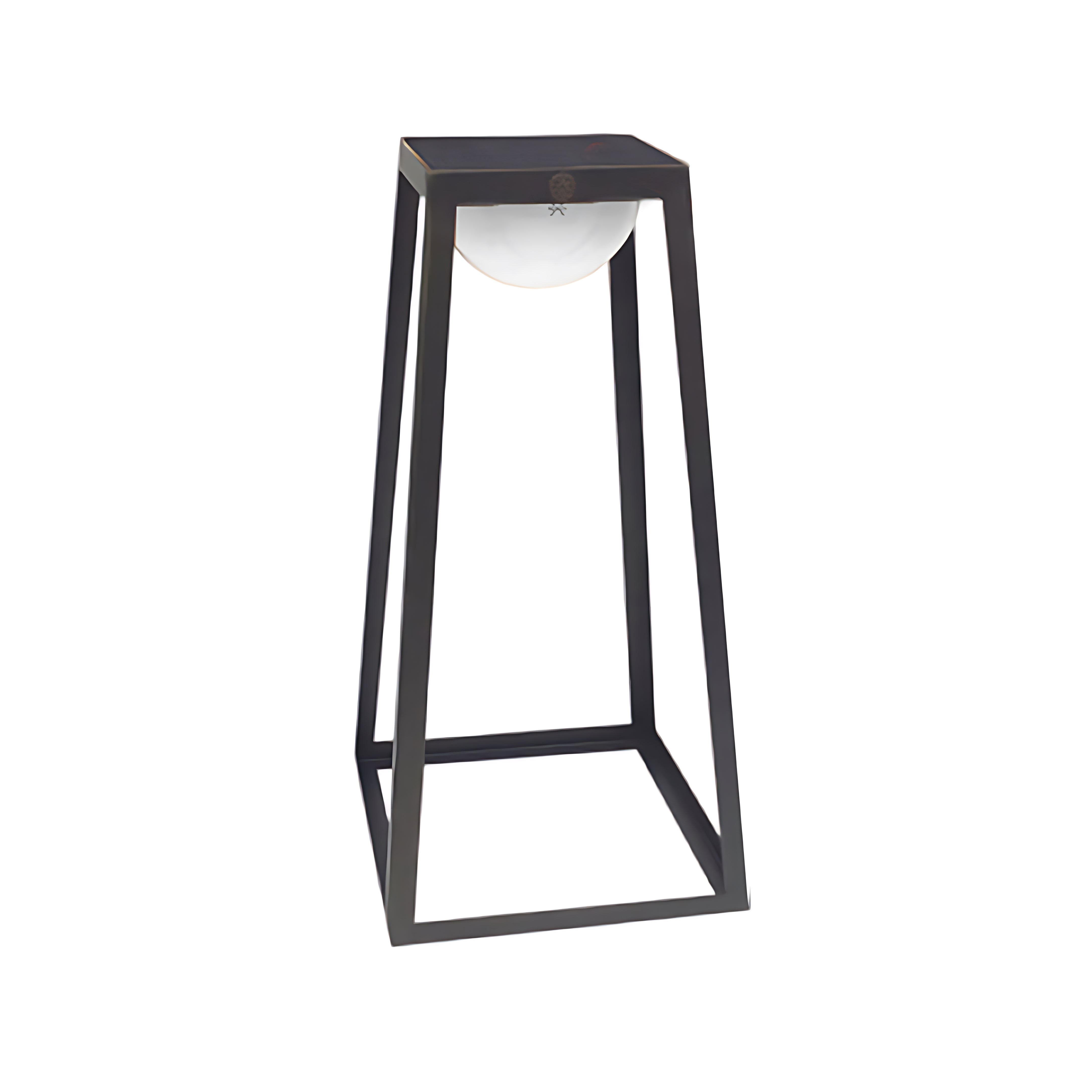 Minimalist Metal Frame Outdoor Floor Lantern — Stainless Steel & Acrylic, Solar / Hardwired, 3000K LED, IP65, 5W