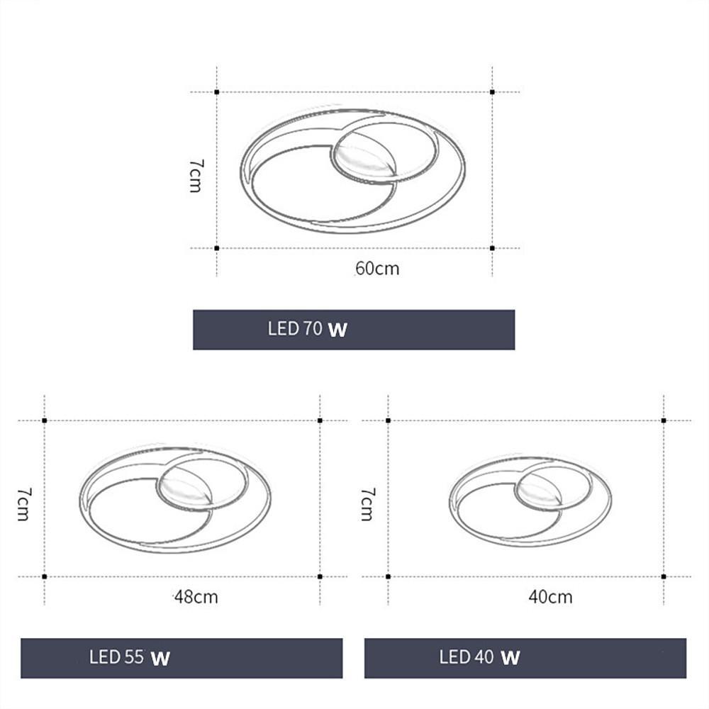 Three-Circle Round LED Flush-Mount Ceiling Light — Metal & Aluminum, Warm White / Daylight, 16", 19", or 24"