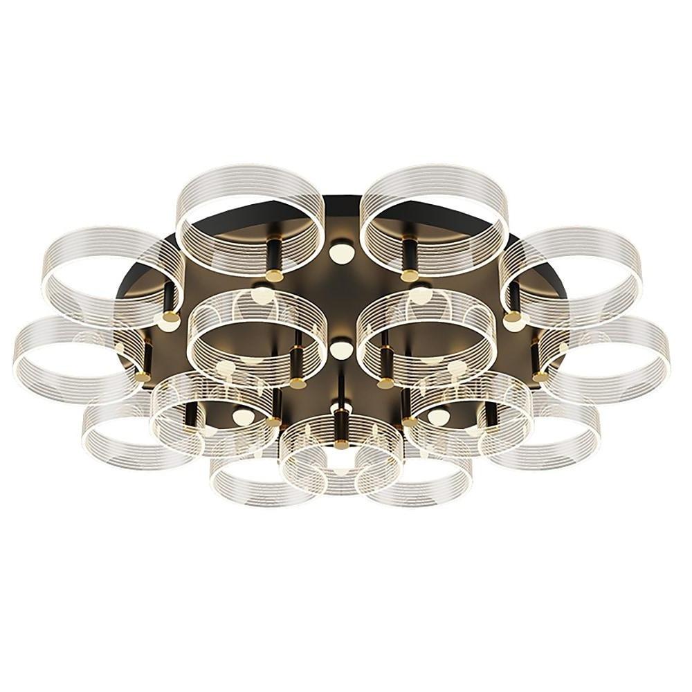 Modernist Circles LED Flush-Mount Ceiling Light — Metal, 3/5/7/12-Light, 20"–31", Warm White or Daylight