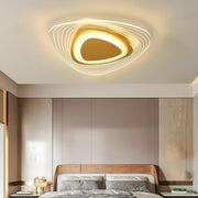 Geometric Semi-Flush Mount Ceiling Light — Metal and Acrylic, Gold Finish, Integrated LED, 20" or 24"