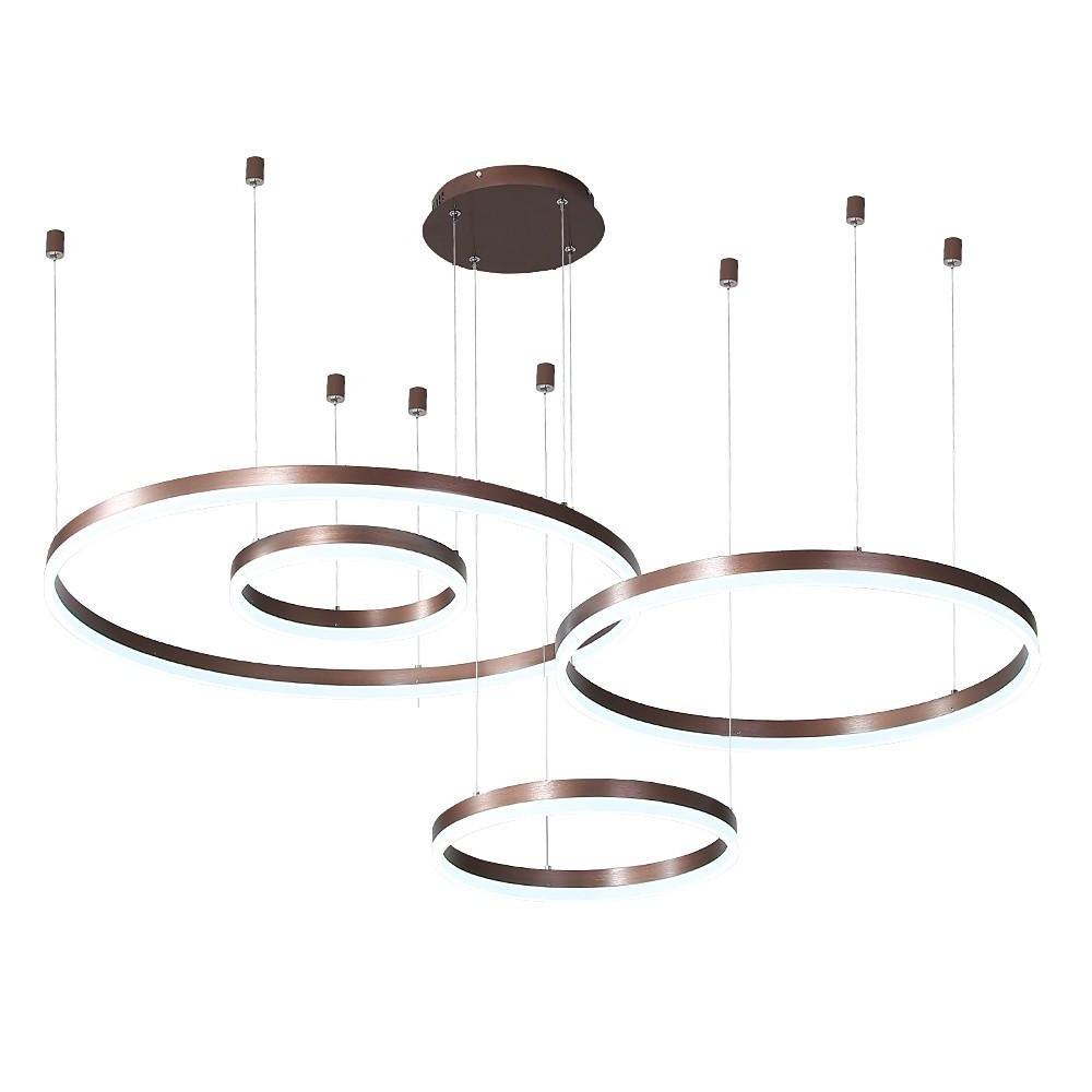 Large Circle Chandelier for High Ceilings — Aluminum & Acrylic, 31" Dimmable LED, 3000K–6000K, 59" Adjustable Chain