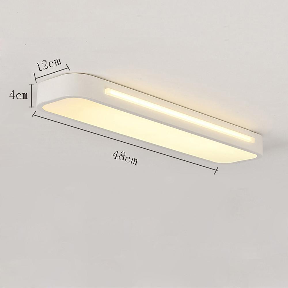 Minimalist Rectangular LED Flush-Mount Ceiling Light — Metal, Frosted Acrylic, 19" x 5", 3000K/6500K, 1-Light