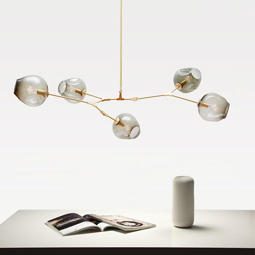Globe Sputnik Industrial Chandelier — Metal and Glass, E27, 3/5/6/7-Light, Choice of Finish and Shade Color