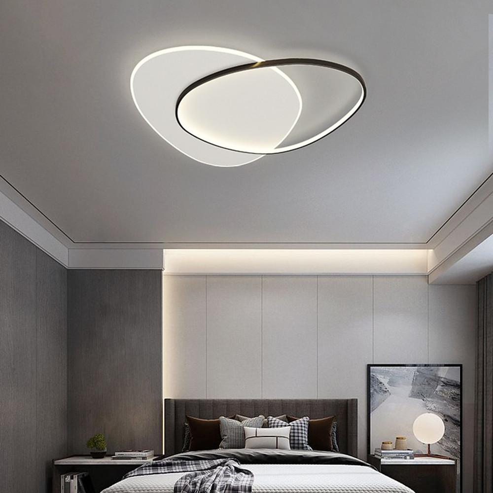 Rounded Triangle LED Flush-Mount Ceiling Light — Aluminum Alloy & Acrylic, 30/38W, 3000K/4000K/6000K, 18" or 22"