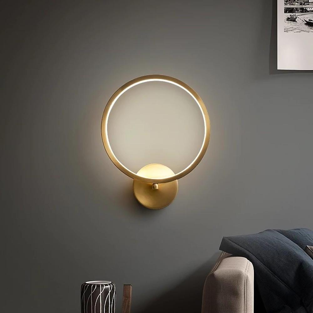 Circular Three-Light LED Flush Mount — Copper and Silicone, Golden Finish, 20" Diameter