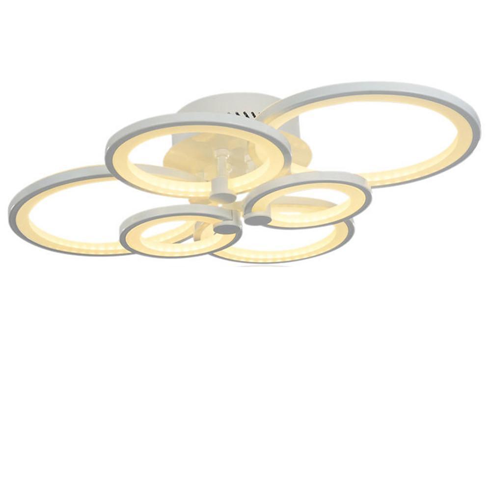 Multi-Ring Flush-Mount Ceiling Light — Metal and Acrylic, Dimmable LED, 3000K–6000K, 31" Wide