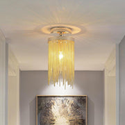 Tassel Modern Farmhouse Semi-Flush Mount — Metal, LED, 6" Diameter, 1-Light