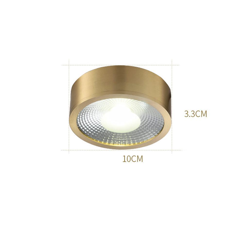 Round Flush-Mount Ceiling Light — Copper and Acrylic, LED, 7W, 3" or 4"