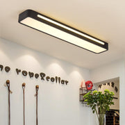 Rectangular LED Flush-Mount Ceiling Light — Acrylic and Metal, Black and White, 18.9" x 4"