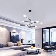 Linear Sputnik Chandelier — Matte Black, 8-Light, Clear Glass Spheres, G9, 42"