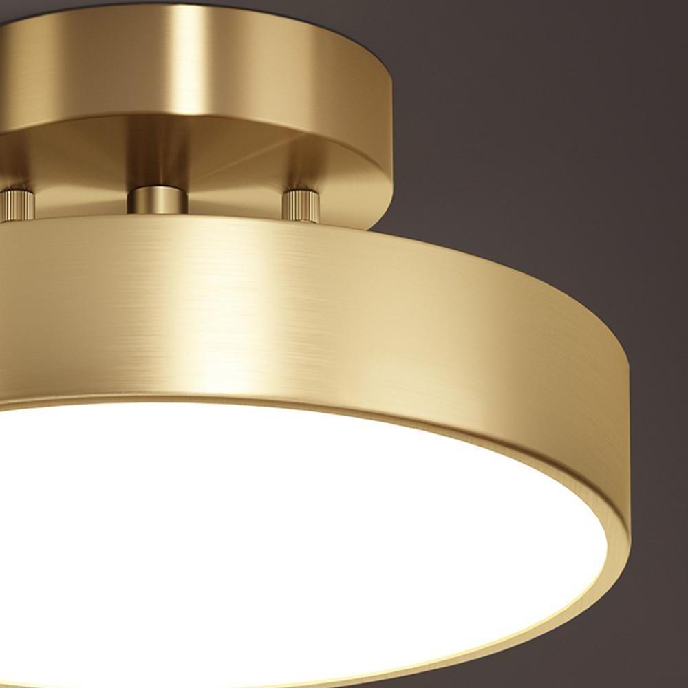 Circular Adjustable LED Flush-Mount Ceiling Light — Electroplated Copper, Acrylic Shade, 12/18W, 3000K/4500K/6500K