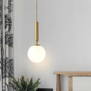 Globe Mini Pendant — Black or Gold Metal with Glass Shade, LED, 6" Dia., 47" Adjustable Cord