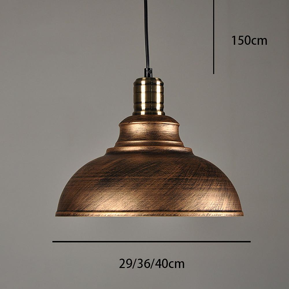 Vintage Semi-Globe Pendant Light — Metal, Industrial, 11" / 14" / 16", 59" Adjustable Cord