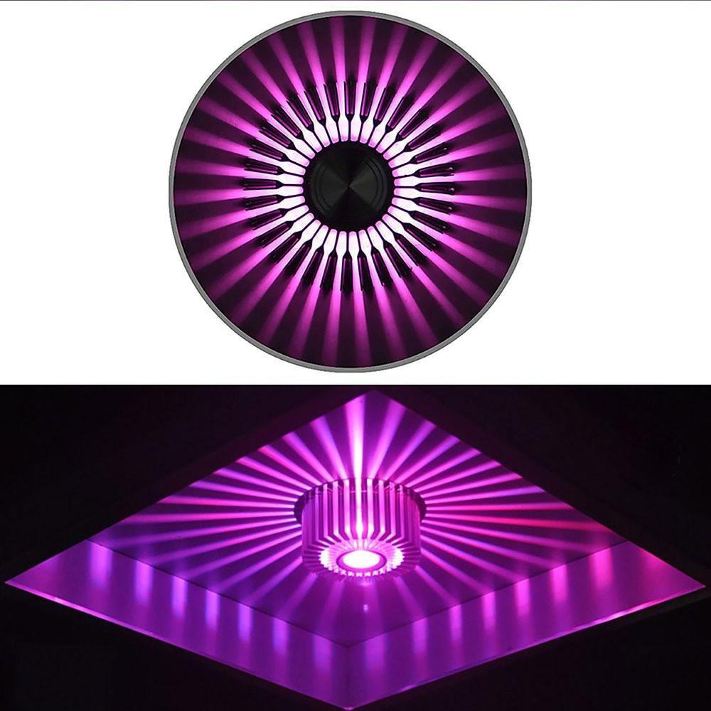 Geometric Dual-Color LED Flush-Mount Ceiling Light — Metal, 130LM, 4" Diameter