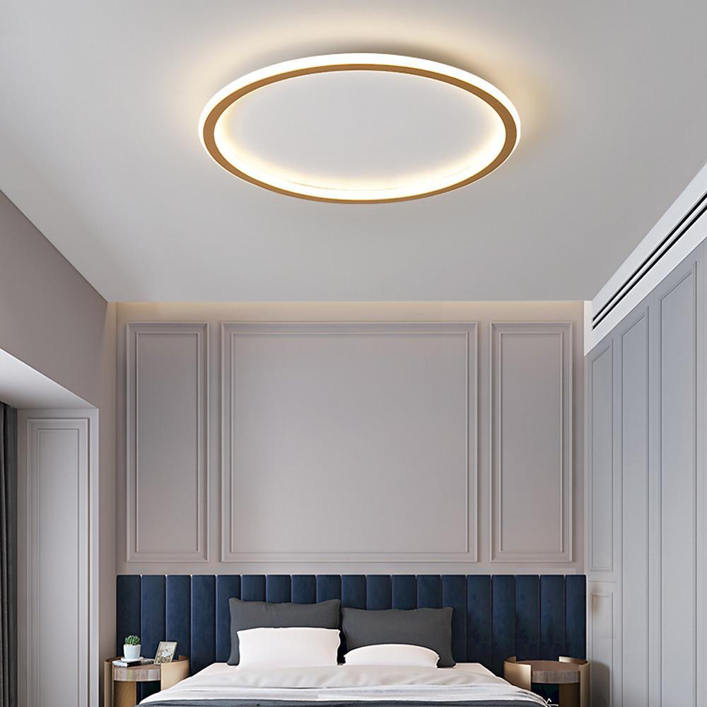 Minimalist Dimmable LED Flush-Mount Ceiling Light — Metal and Acrylic, Square or Circular, Remote Control, 20"