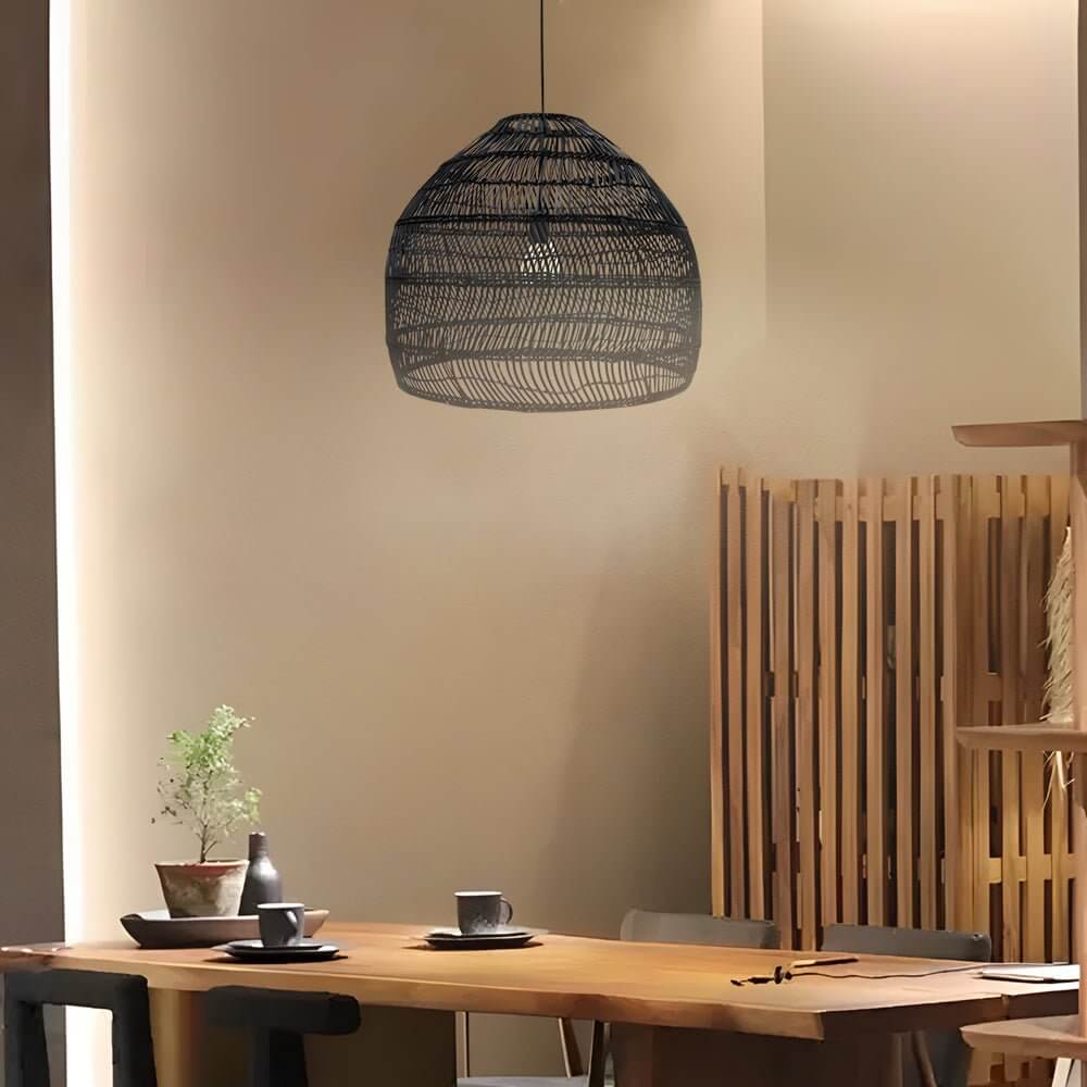 rattan woven dome pendant light available in 157 inch and 197 inch sizes