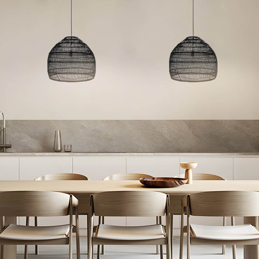 rattan woven dome pendant light available in 157 inch and 197 inch sizes