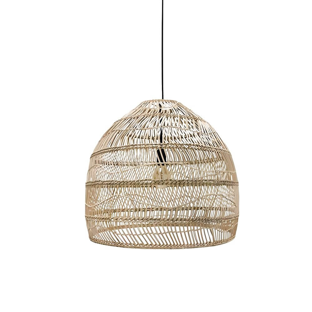 rattan woven dome pendant light available in 157 inch and 197 inch sizes