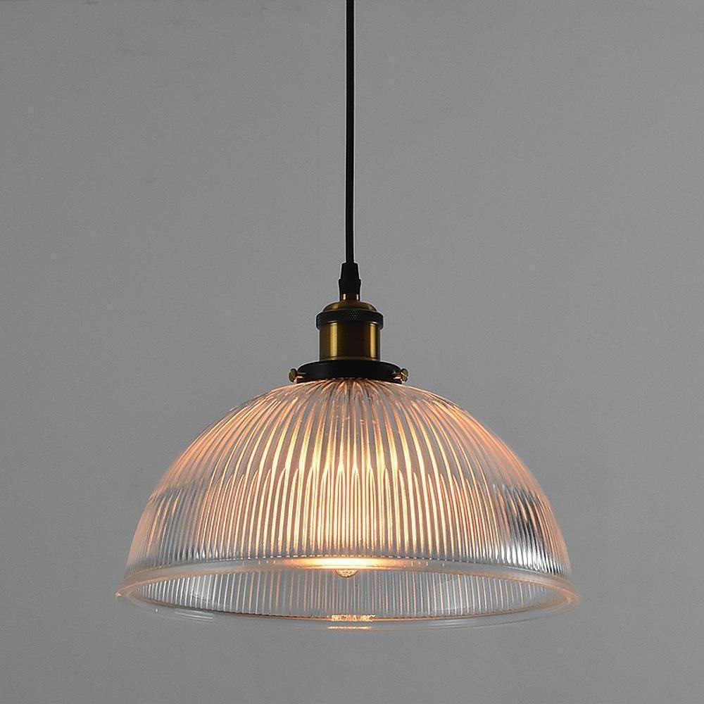 Vintage Glass Bowl Pendant — Electroplated Metal, Purple Finish, 1-Light, 12" Diameter
