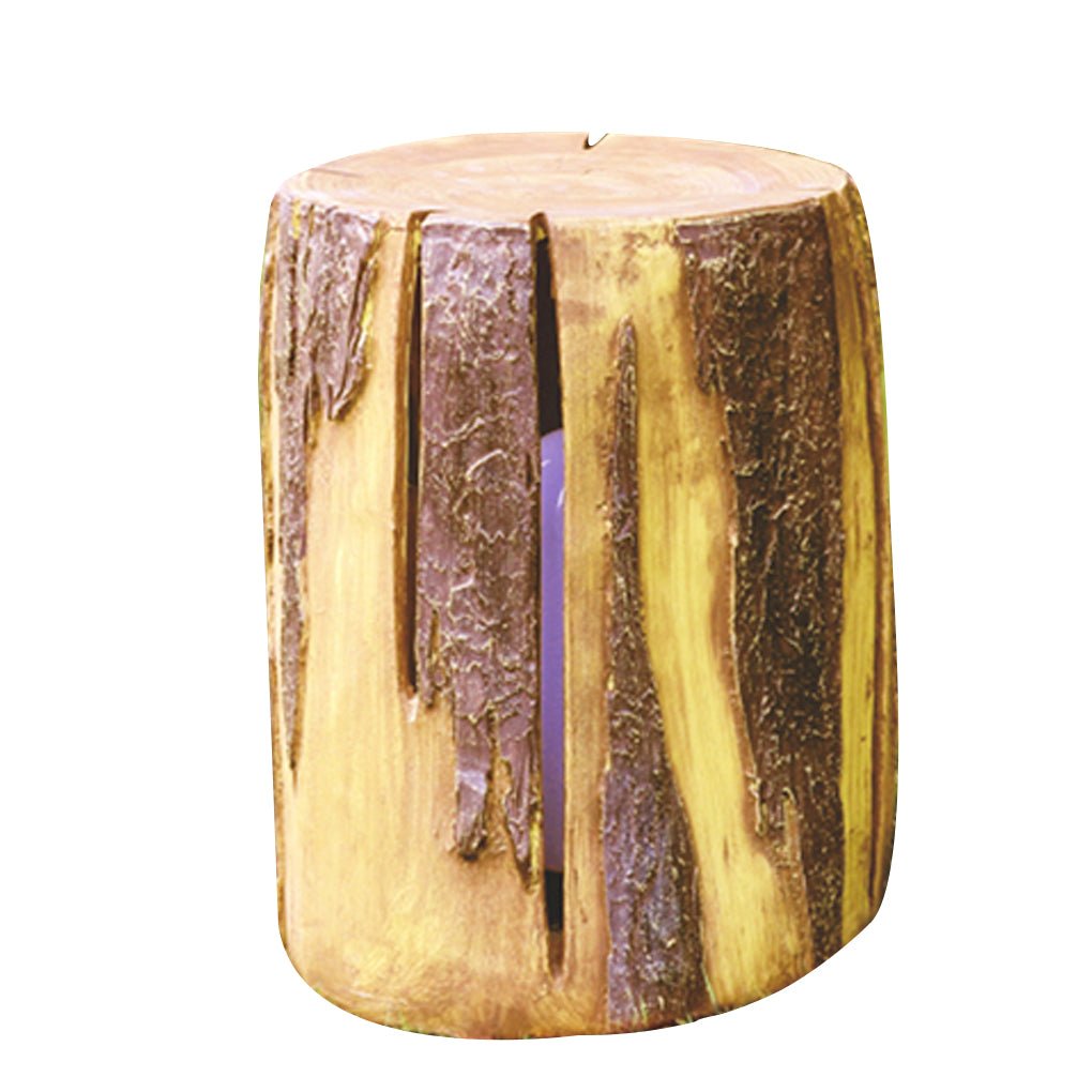 realistic tree stump led outdoor garden lights cylindrical textured design