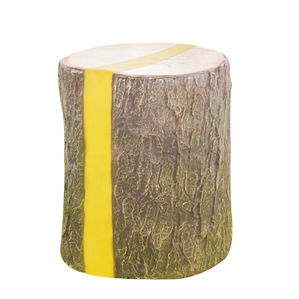realistic tree stump led outdoor garden lights cylindrical textured design