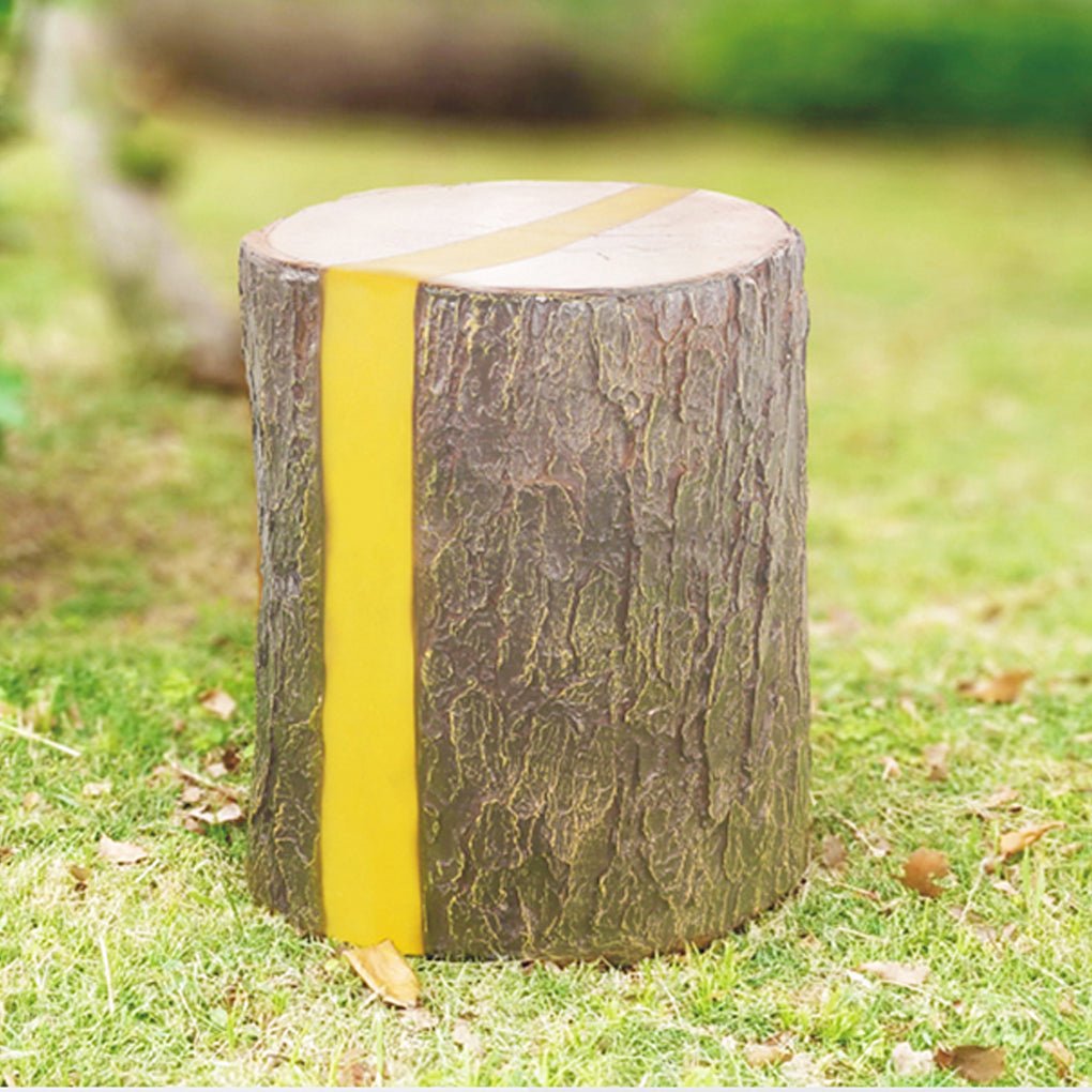realistic tree stump led outdoor garden lights cylindrical textured design