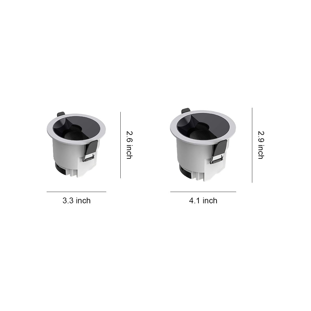 Anti-Dazzle Polarized Recessed LED Spotlight — Aluminum, 7W–15W, 3000K / 4000K / 6000K, Black / Silver / White