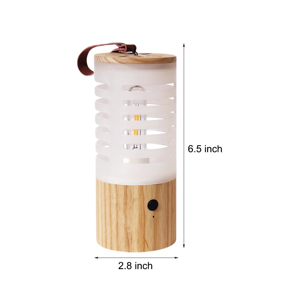 rechargeable led camping lantern with portable wood design and usb charging