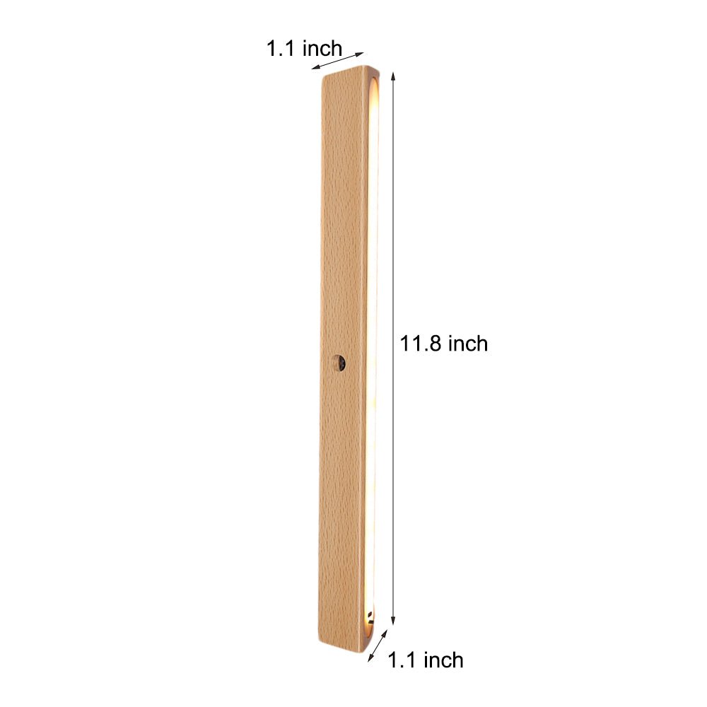 rechargeable led night light with motion sensor magnetic wood rectangle cabinet lights